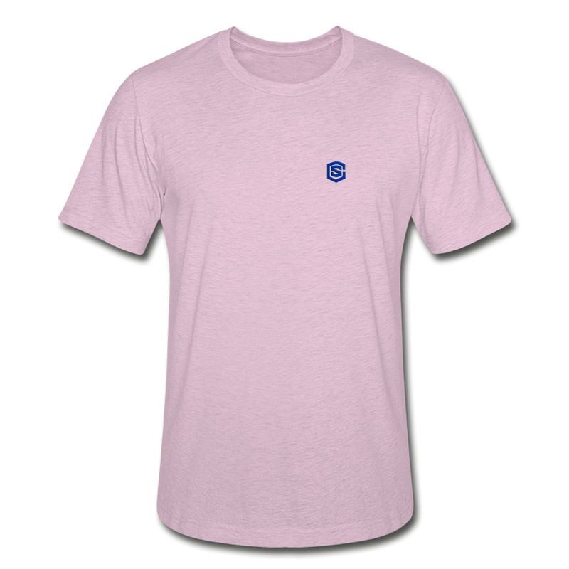 Unisex Heather Prism T-Shirt WITH BLUE  LOGO - heather prism lilac