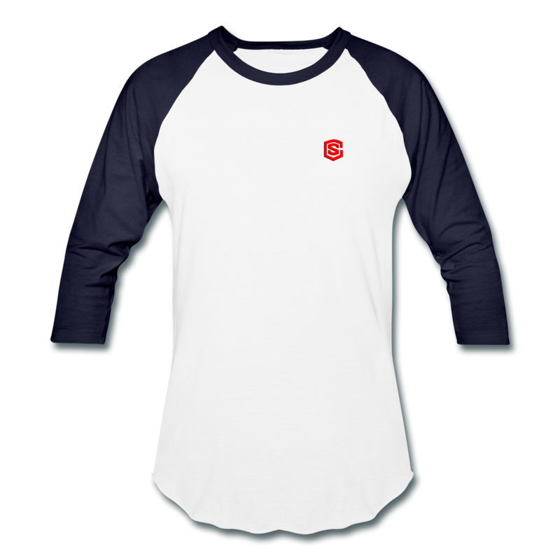 Baseball T-Shirt WITH RED LOGO - white/navy