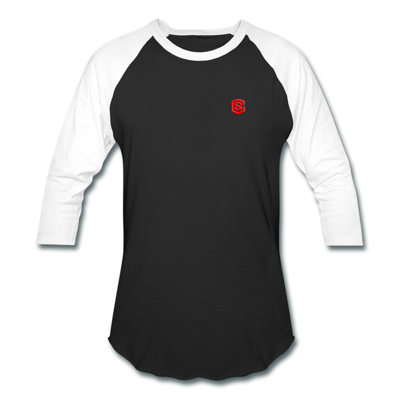 Baseball T-Shirt WITH RED LOGO - black/white