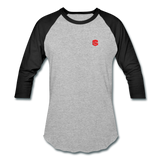 Baseball T-Shirt WITH RED LOGO - heather gray/black