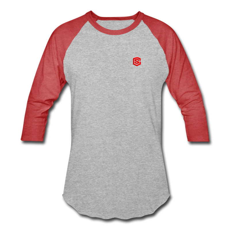 Baseball T-Shirt WITH RED LOGO - heather gray/red