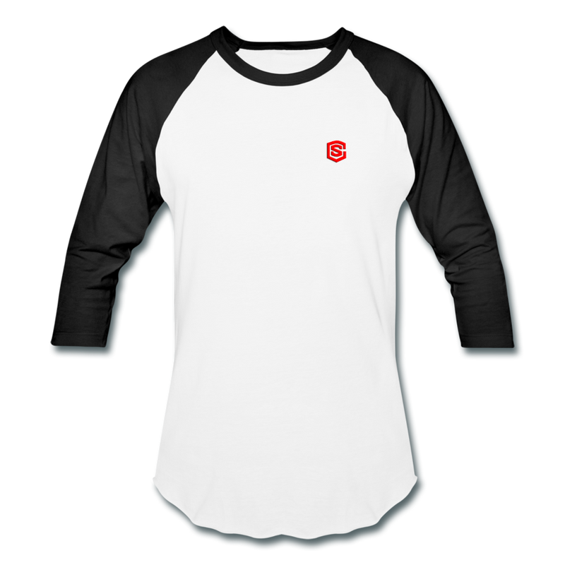 Baseball T-Shirt WITH RED LOGO - white/black