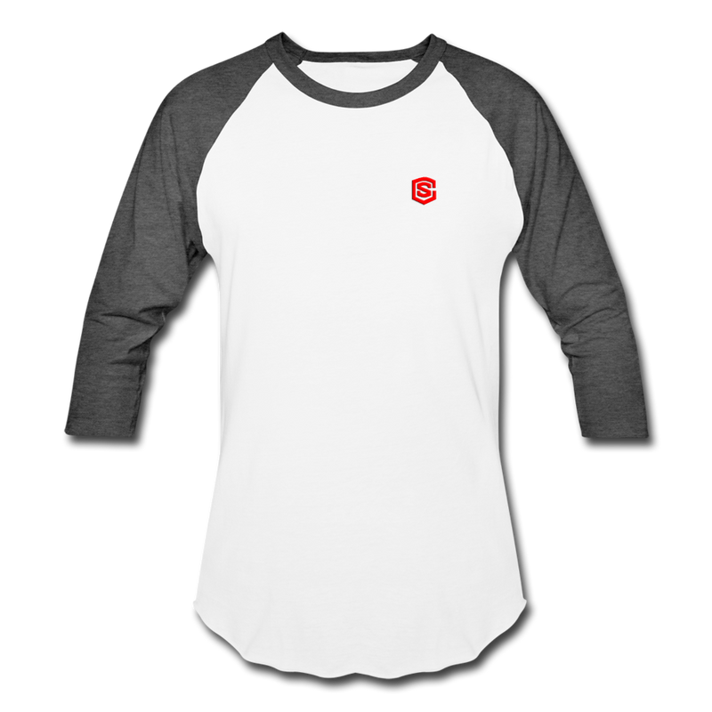 Baseball T-Shirt WITH RED LOGO - white/charcoal