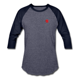 Baseball T-Shirt WITH RED LOGO - heather blue/navy