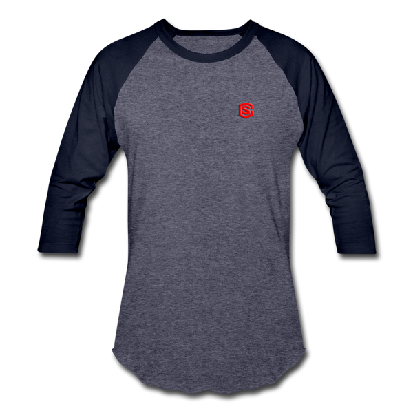 Baseball T-Shirt WITH RED LOGO - heather blue/navy