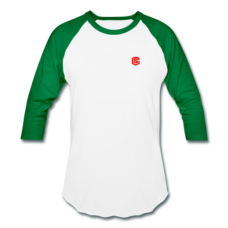 Baseball T-Shirt WITH RED LOGO - white/kelly green