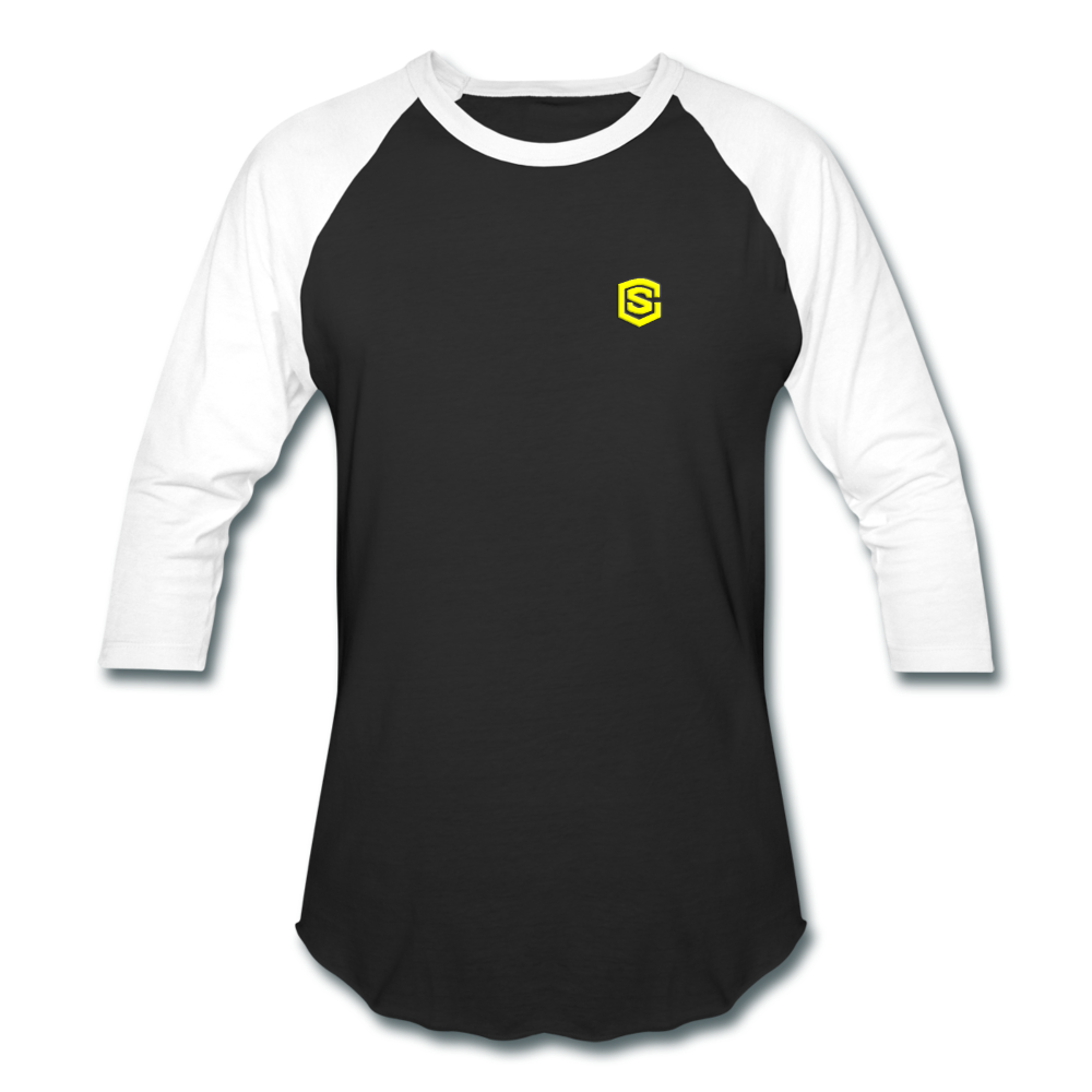 Baseball T-Shirt WITH YELLOW LOGO - black/white