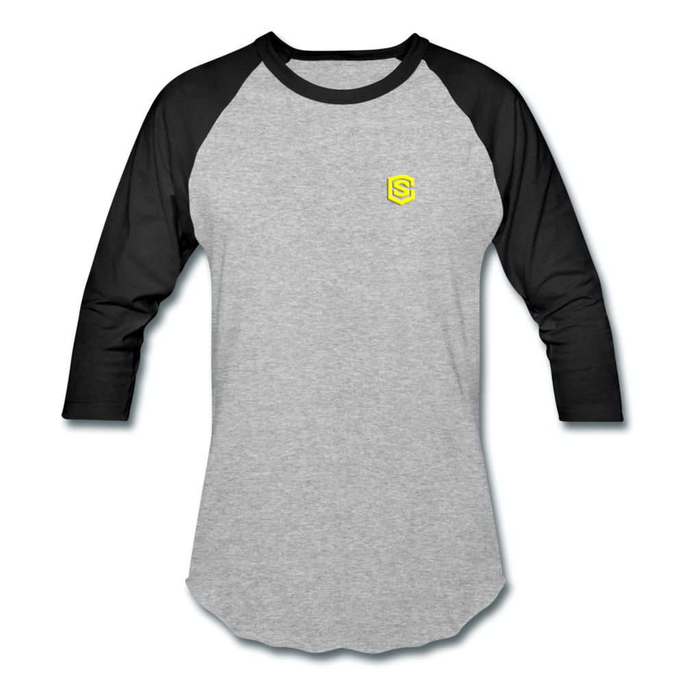 Baseball T-Shirt WITH YELLOW LOGO - heather gray/black