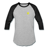 Baseball T-Shirt WITH YELLOW LOGO - heather gray/black