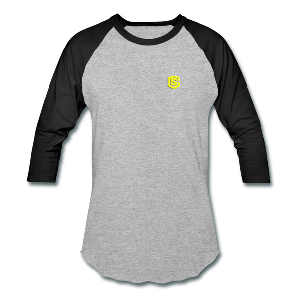 Baseball T-Shirt WITH YELLOW LOGO - heather gray/black