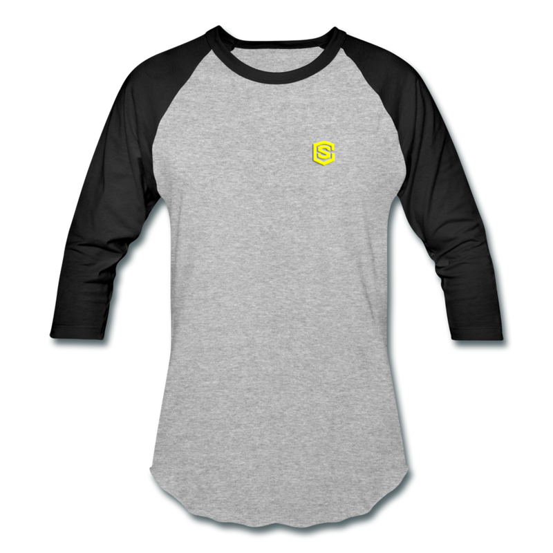 Baseball T-Shirt WITH YELLOW LOGO - heather gray/black