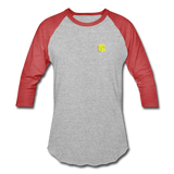 Baseball T-Shirt WITH YELLOW LOGO - heather gray/red