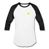 Baseball T-Shirt WITH YELLOW LOGO - white/black