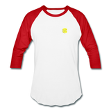 Baseball T-Shirt WITH YELLOW LOGO - white/red