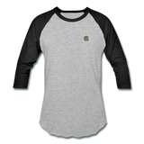 Baseball T-Shirt WITH BROWN  LOGO - heather gray/black