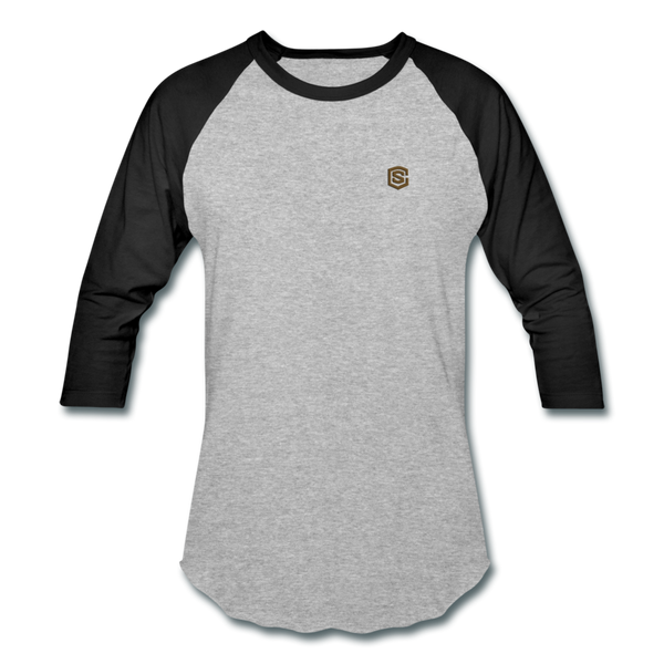 Baseball T-Shirt WITH BROWN  LOGO - heather gray/black