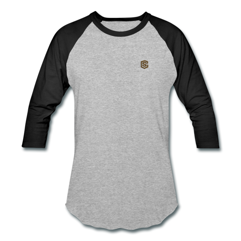 Baseball T-Shirt WITH BROWN  LOGO - heather gray/black