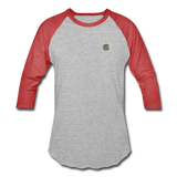 Baseball T-Shirt WITH BROWN  LOGO - heather gray/red