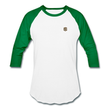 Baseball T-Shirt WITH BROWN  LOGO - white/kelly green