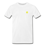 Men’s Premium Organic T-Shirt WITH YELLOW LOGO - white