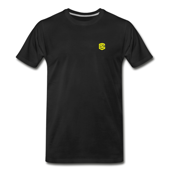 Men’s Premium Organic T-Shirt WITH YELLOW LOGO - black