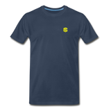 Men’s Premium Organic T-Shirt WITH YELLOW LOGO - navy