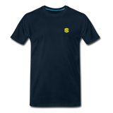 Men’s Premium Organic T-Shirt WITH YELLOW LOGO - deep navy