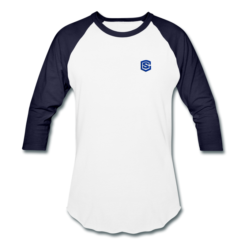 Baseball T-Shirt WITH BLUE LOGO - white/navy