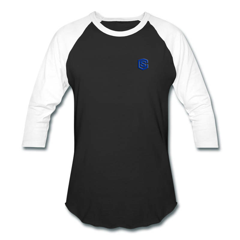 Baseball T-Shirt WITH BLUE LOGO - black/white