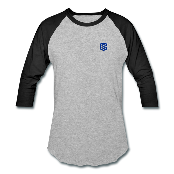 Baseball T-Shirt WITH BLUE LOGO - heather gray/black