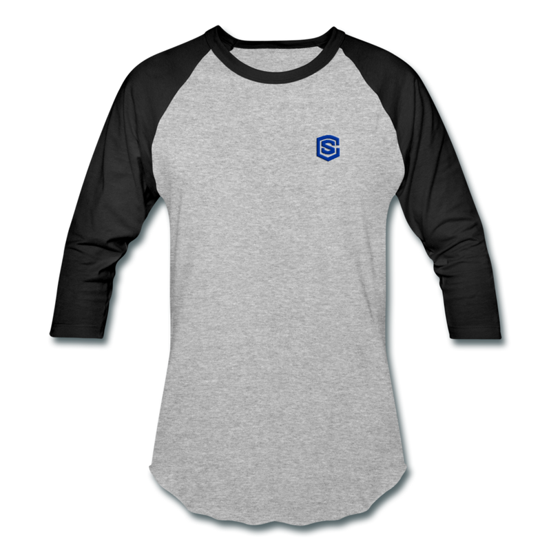 Baseball T-Shirt WITH BLUE LOGO - heather gray/black