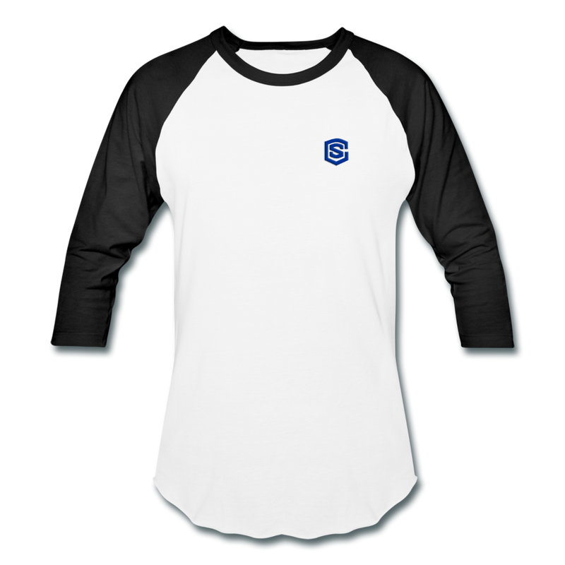 Baseball T-Shirt WITH BLUE LOGO - white/black