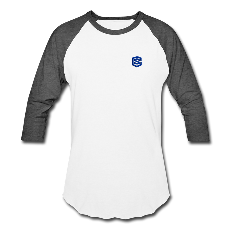 Baseball T-Shirt WITH BLUE LOGO - white/charcoal