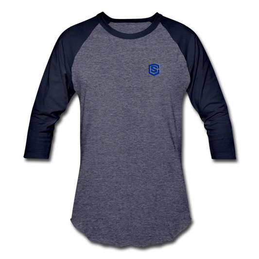 Baseball T-Shirt WITH BLUE LOGO - heather blue/navy