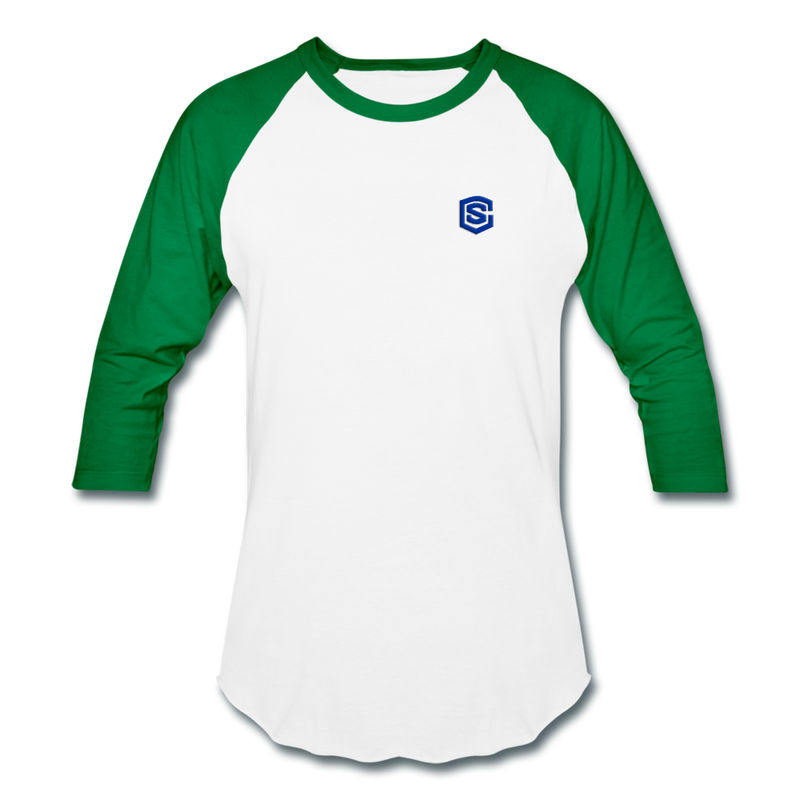 Baseball T-Shirt WITH BLUE LOGO - white/kelly green