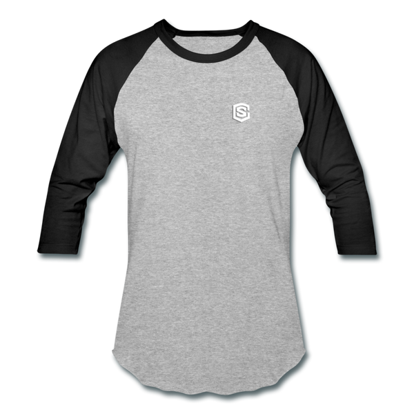 Baseball T-Shirt WITH WHITE LOGO - heather gray/black