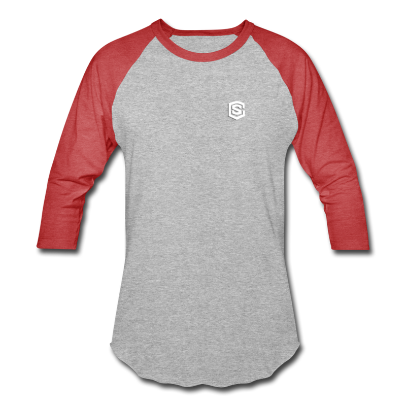 Baseball T-Shirt WITH WHITE LOGO - heather gray/red