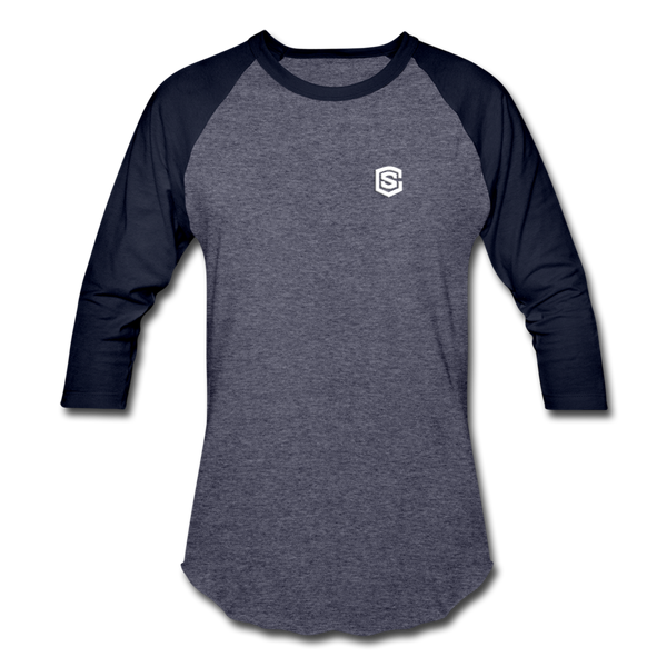 Baseball T-Shirt WITH WHITE LOGO - heather blue/navy