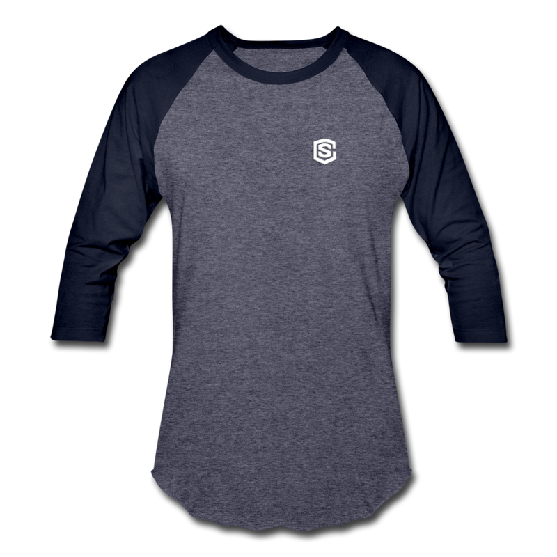 Baseball T-Shirt WITH WHITE LOGO - heather blue/navy