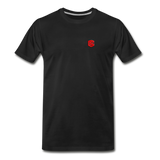 Men’s Premium Organic T-Shirt WITH RED LOGO - black