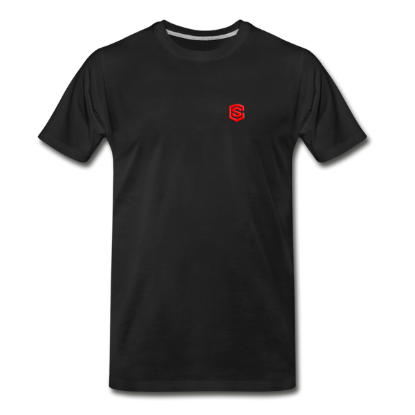 Men’s Premium Organic T-Shirt WITH RED LOGO - black