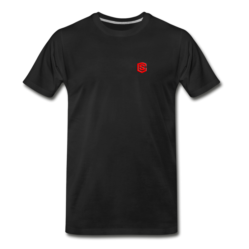 Men’s Premium Organic T-Shirt WITH RED LOGO - black