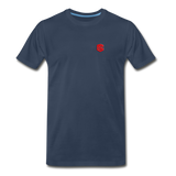 Men’s Premium Organic T-Shirt WITH RED LOGO - navy