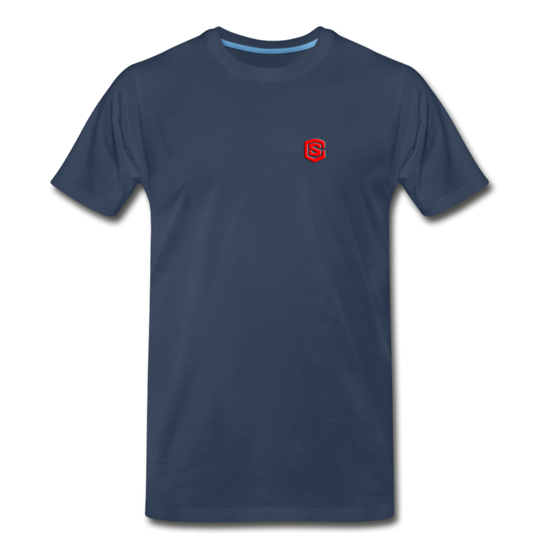 Men’s Premium Organic T-Shirt WITH RED LOGO - navy