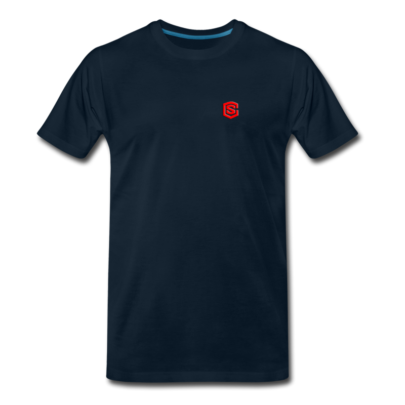 Men’s Premium Organic T-Shirt WITH RED LOGO - deep navy