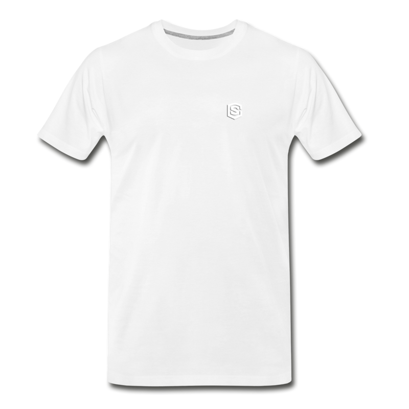 Men’s Premium Organic T-Shirt WITH  WHITE LOGO - white