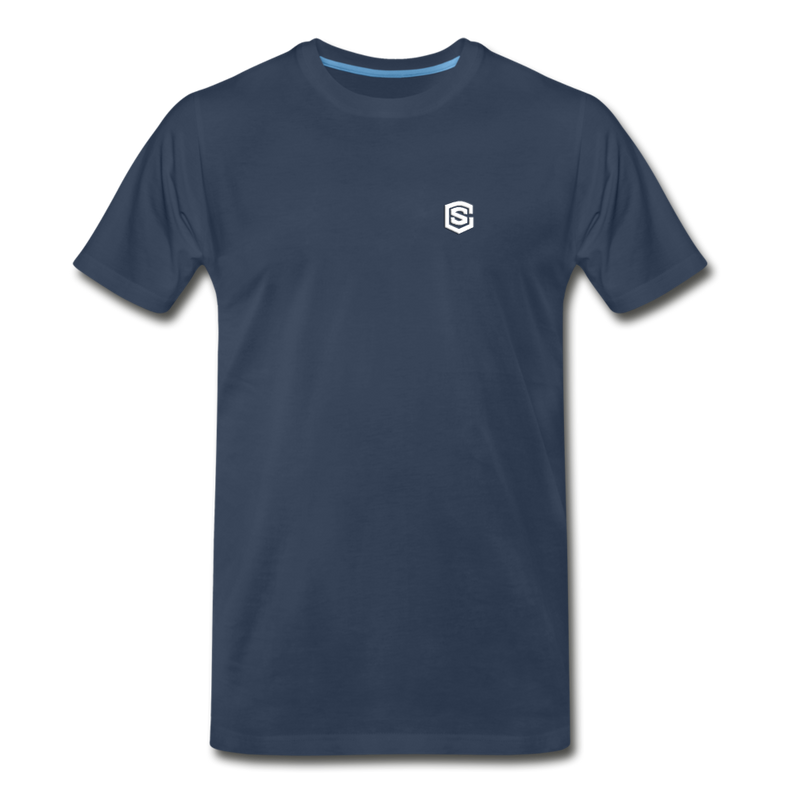 Men’s Premium Organic T-Shirt WITH  WHITE LOGO - navy