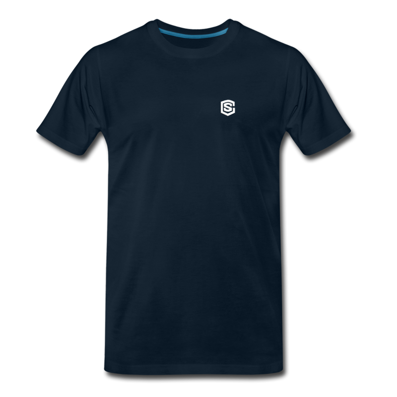 Men’s Premium Organic T-Shirt WITH  WHITE LOGO - deep navy