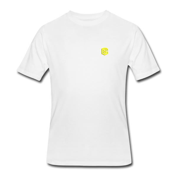 Men’s 50/50 T-Shirt WITH YELLOW  LOGO - white