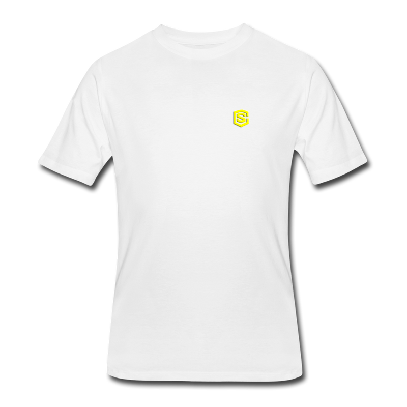 Men’s 50/50 T-Shirt WITH YELLOW  LOGO - white